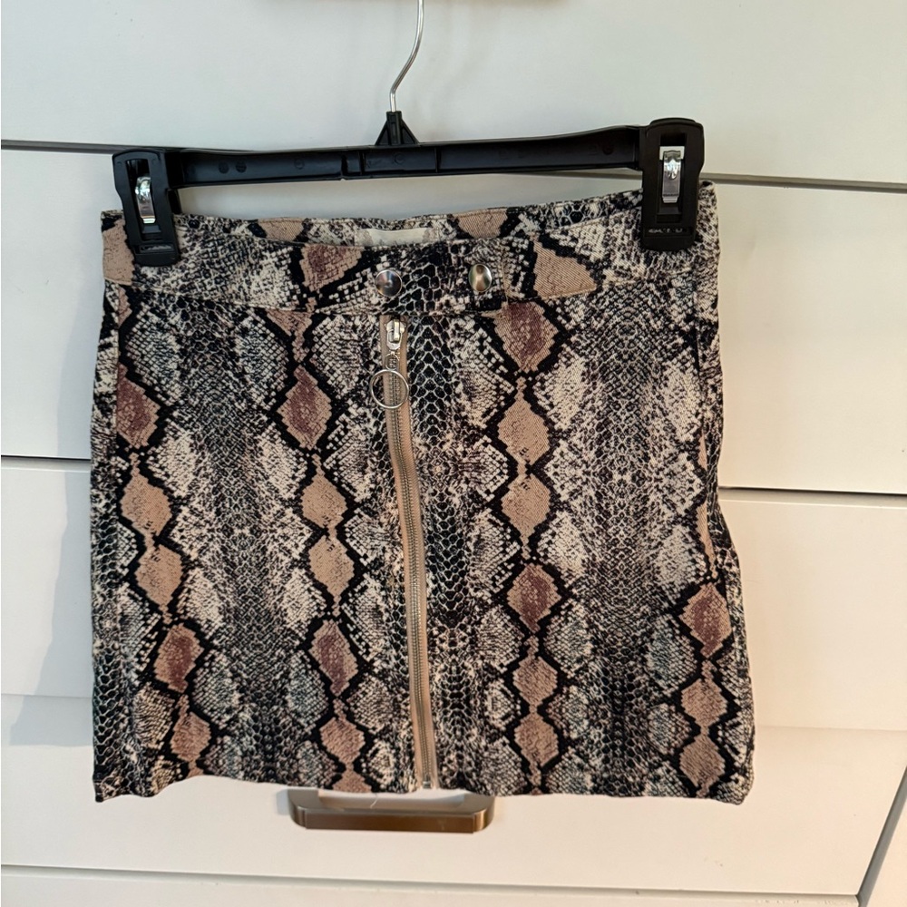 Altar'd State Snakeskin Mini Skirt with Zipper